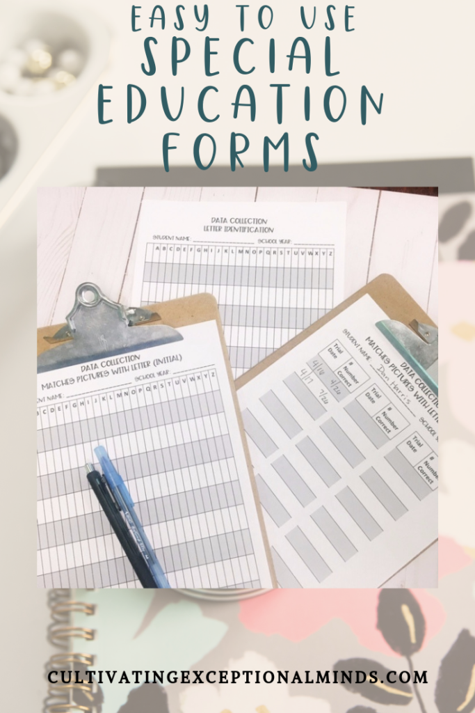 Easy to use sped forms for data collection of IEP goals