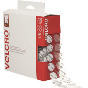 Box of Velcro brand velcro dots. 