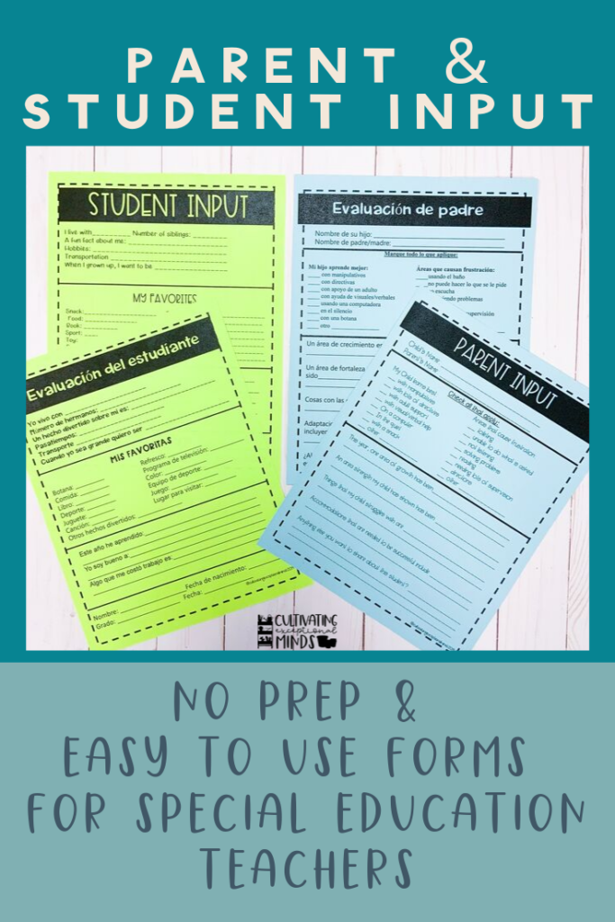 special ed forms input surveys