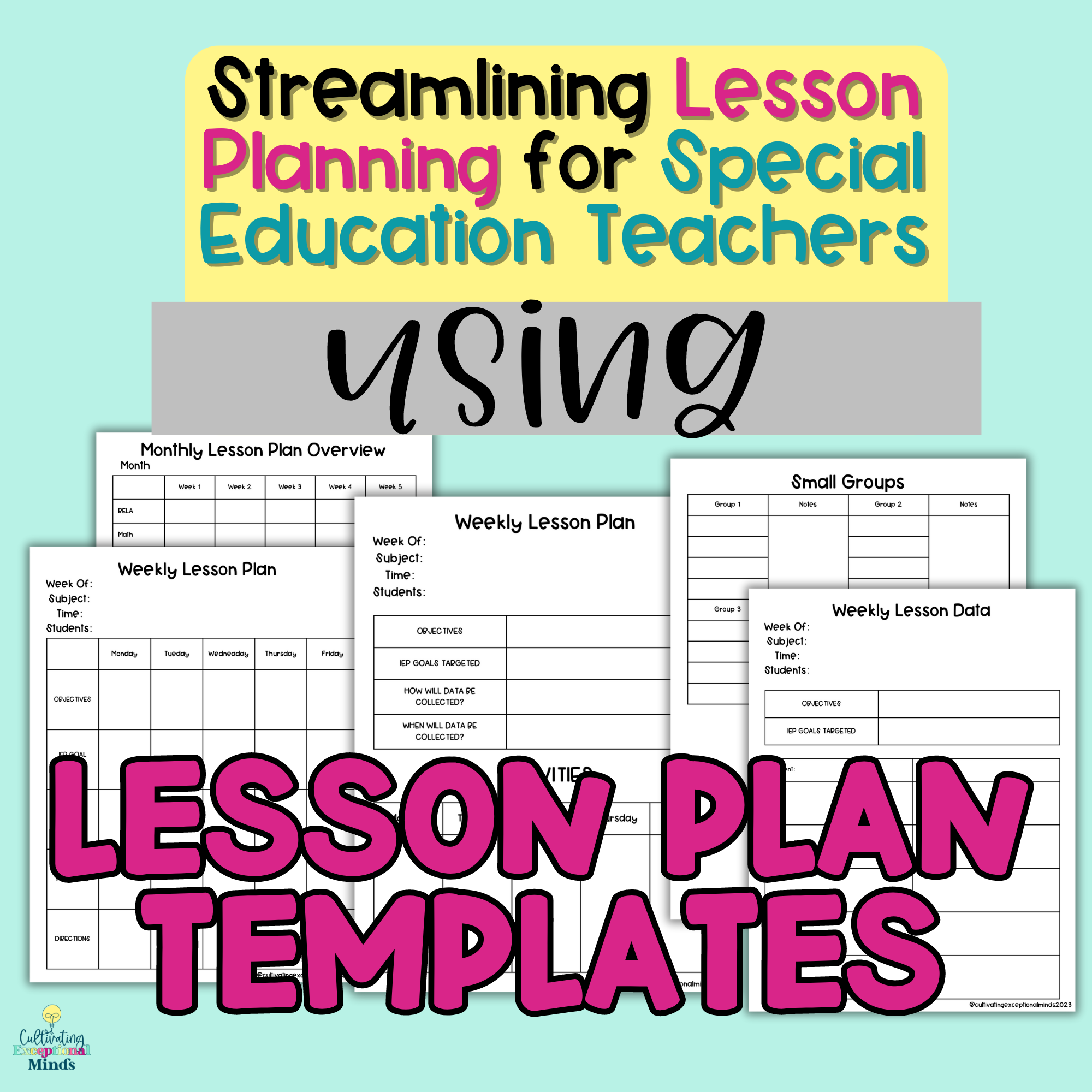 The Power of Special Education Lesson Plan Template • Cultivating ...