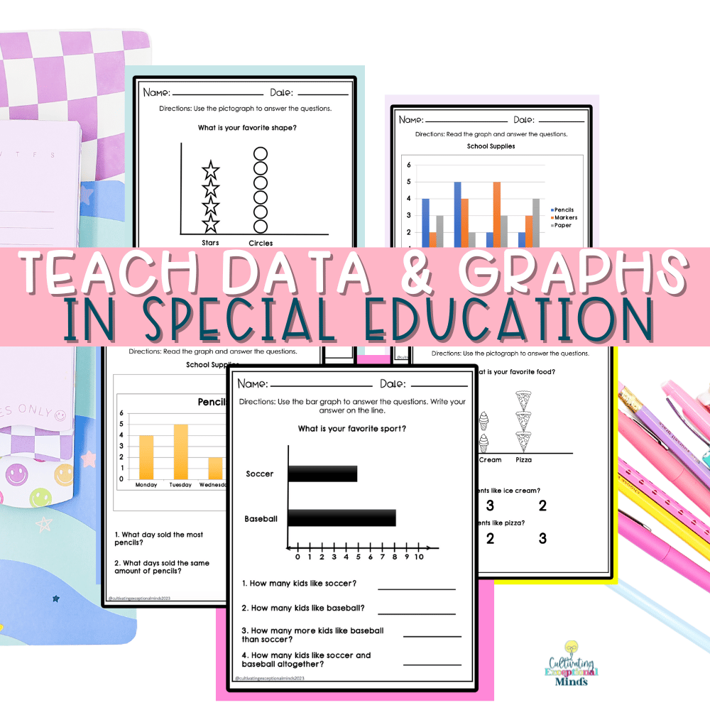 Simplify data and graphing lessons in special education classrooms with differentiated activities.