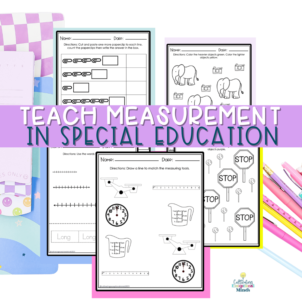 Explore engaging measurement worksheets and activities for special education classrooms.